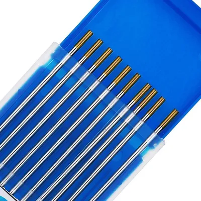 TEN-HIGH Electrodos de tungsteno TIG dorados WL15, 1,6 x 150 mm