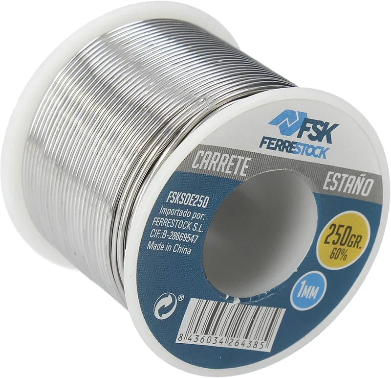 Ferrestock FSKSOE250 – Carrete de Alambre de Estaño 250 g, 1 mm