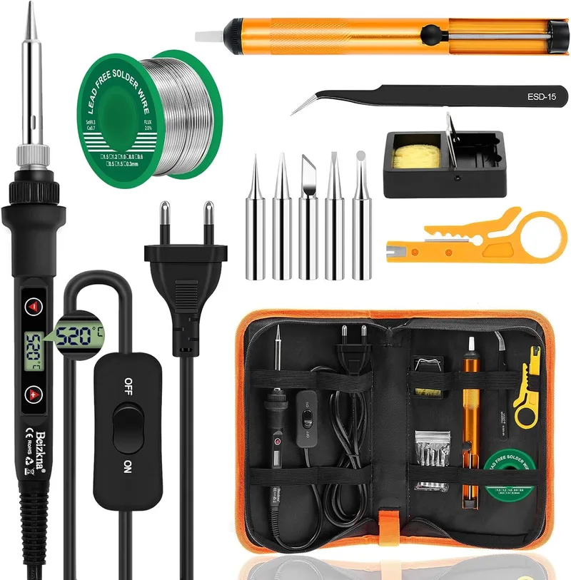 Beizkna 80W, kit de soldadura 13 en 1 con pantalla LCD
