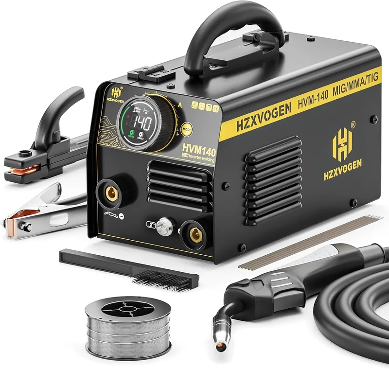 H HZXVOGEN HVM140, soldadora MIG sin gas 3 en 1 de 140 A