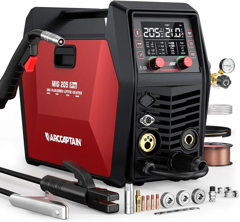 ARCCAPTAIN MIG205PRO, soldador inverter 6 en 1 con control por app