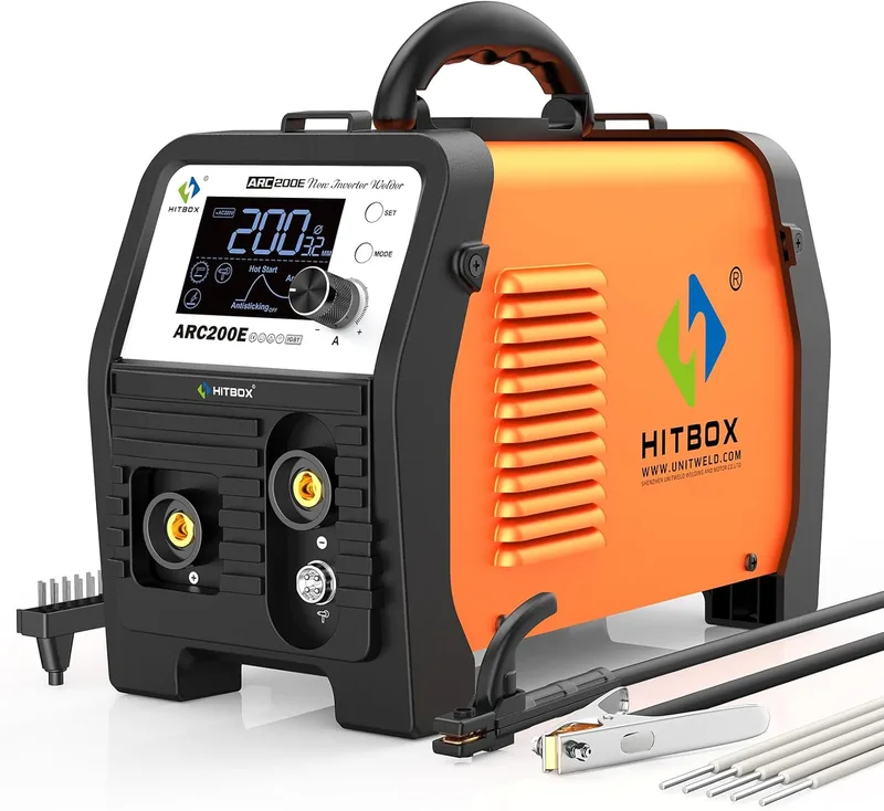 HITBOX Soldador Inverter 200A MMA LiftTIG IGBT con Pantalla TFT